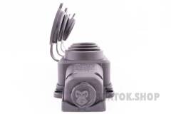 Розетка четырехместная с защитной крышкой каучуковая e.socket.rubber.029.4.16, с ж/к, 16А