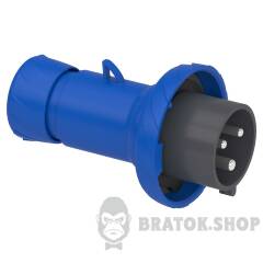Кабельна вилка PratiKa, пряма, 32 A, 2P + E, 200-250 В AC, IP67