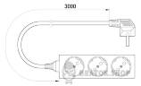 Удлинитель e.es.3.3.zb 3 гнезда, 3м, с ж/к, baby protect s042004 в Киеве