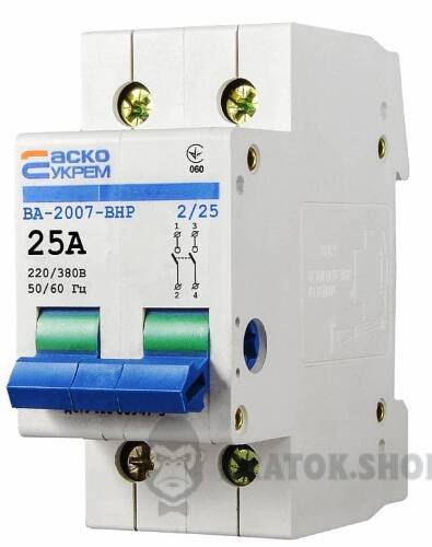 Рубильник выключатель погрузки I-О 2p 25A АСКО-УКРЕМ ВА-2007 ВРН A0010070009 в Киеве
