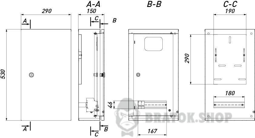 Корпус учета металлический e.mbox.pro.n.f3.9 IP54 навесной под 3ф счетчик, 9 мод., с внутр.дверцами под опломб. p0100225 в Киеве