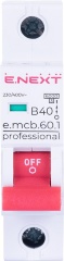 Модульний автоматичний вимикач e.mcb.pro.60.1.B 40 new, 1р, 40А, В, 6кА, new