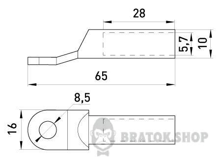 Мідно-алюмінієвий  кабельний наконечник e.end.stand.ca.dtl.1.10 s038001 у Києві