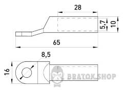 Мідно-алюмінієвий кабельний наконечник e.end.stand.ca.dtl.1.10