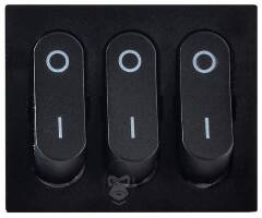KCD2-3101 B/B Перемикач 3 клав. чорний