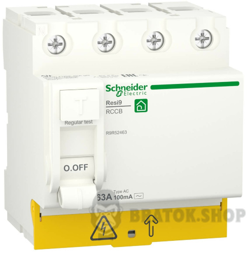 Автомат УЗО 4P 63А 100mА AC Schneider Electric Resi9 (R9R52463) в Сумах