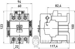 Контактор e.industrial.ukc.85.380, 85А, 380В, 1no+1nc