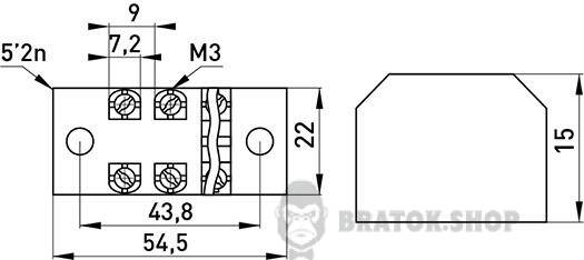 Клемна колодка захищена e.tc.protect.15.4, 15А, 4 полюса p056002