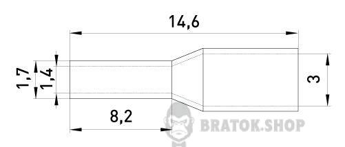 Ізольований наконечник втулковий e.terminal.stand.e1008.grey 1,0 кв.мм, сірий, 100шт