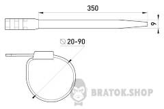 Кабельна стяжка e.ct.uv.350.9, 350х9мм стійка до ультрафіолету