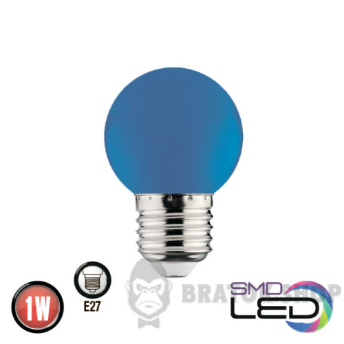 Светодиодная лампа E27 1Вт G45 Horoz Electric RAINBOW синяя в Сумах