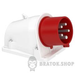Вилка PratiKa, настінна, кутова, 32A, 3P + N + E, 380-415 B AC, гвинтове з'єднання