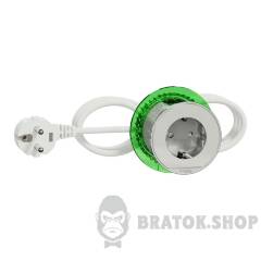 Unica system+, Настільний блок XS, 1 розетка Schuko, 2 метровий кабель, білий