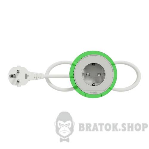 Unica system+, Настільний блок XS, 1 розетка Schuko, 2 метровий кабель, білий INS44000