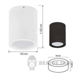 Светильник точечный накладной 10W 4200K цилиндр белый Horoz Electric SANDRA-10 XL