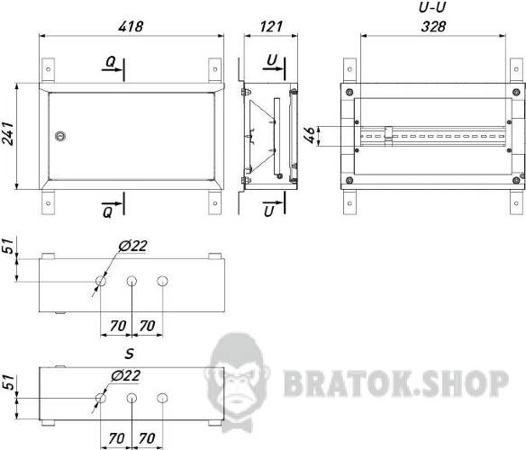Корпус металевий e.mbox.pro.n.18 IP31 навісний на 18 модулів  p0100202 у Києві