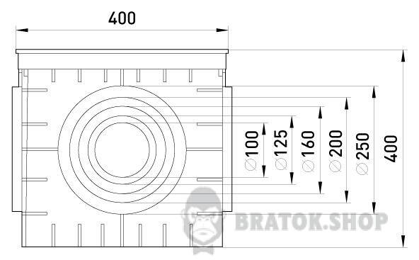 Колодязь кабельний пластиковий e.manhole.400.400.400.cover, 400х400х400мм з кришкою CP404040 у Києві