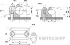 Хомут кабельний KO-40, d27-40 мм, чорний