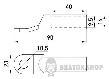 Мідно-алюмінієвий  кабельний наконечник e.end.stand.ca.dtl.1.50
