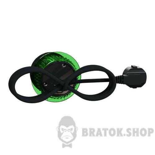 Unica system+, Настільний блок XS, 1 розетка Schuko, 2 метровий кабель, антрацит INS44001