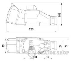 Монтажный набор выключателей 0-1 16A, 3P+N+Z 400V