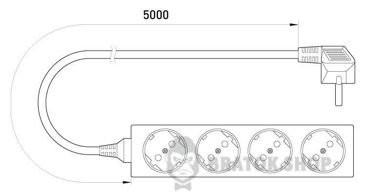 Удлинитель e.es.4.5.zb 4 гнезда, 5м, с ж/к, baby protect s042011 в Киеве