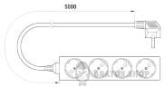 Удлинитель e.es.4.5.zb 4 гнезда, 5м, с ж/к, baby protect s042011 в Киеве