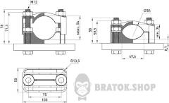 Хомут кабельний KO-54, d34-54 мм, чорний