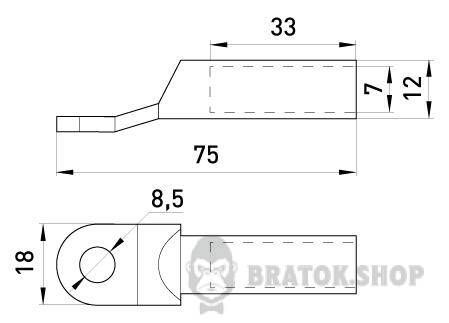 Мідно-алюмінієвий  кабельний наконечник e.end.stand.ca.dtl.1.25 s038003 у Києві