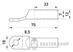 Мідно-алюмінієвий кабельний наконечник e.end.stand.ca.dtl.1.25
