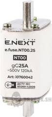 Предохранитель плавкий e.fuse.NT00.25, габарит 00, 25А.