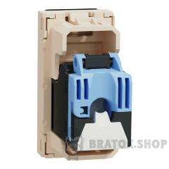 Розетка комп'ютерна RJ45, категорія 6 UTP, 1 модуль, бежева Unica New Studio