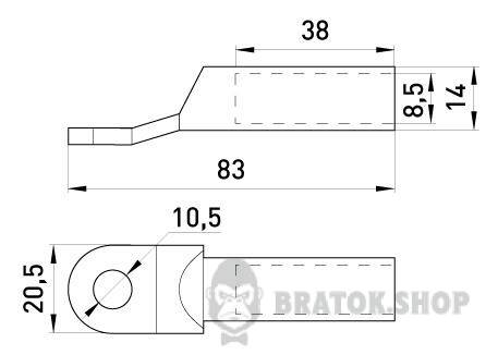 Мідно-алюмінієвий  кабельний наконечник e.end.stand.ca.dtl.1.35