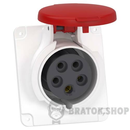 Розетка PratiKa, кутова, 16A, 3P + N + E, 380-415 B AC, з'єднання гвинтами, панельна PKF16F435 у Києві