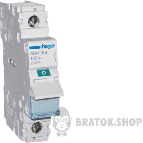 Рубильник 1p 125A I-О ручной выключатель погрузки HAGER SBN199 в Сумах