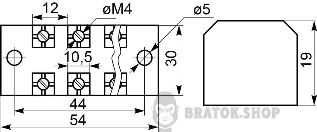 Клемна колодка прохідна 35A/3 АСКО-Укрем TB3503 A0130050013