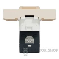 Розетка комп'ютерна RJ45, категорія 6 UTP, 2 модулі, бежева Unica New Studio
