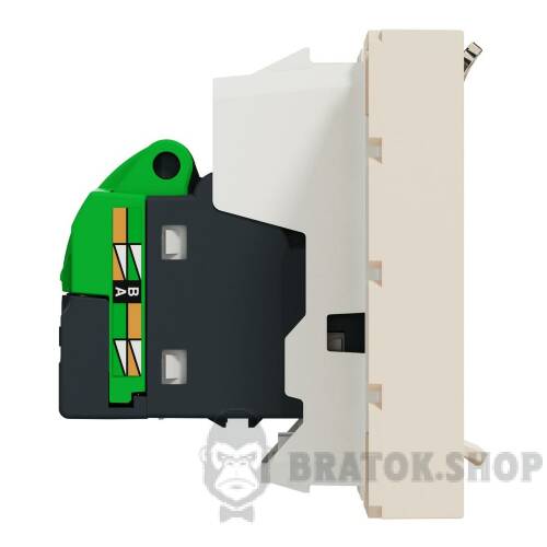 Розетка комп'ютерна RJ45, категорія 6 UTP, 2 модулі, бежева Unica New Studio NU341544 в Киеве