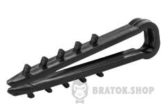 Дюбель-хомут 6мм для плоского проводу ENEXT e.metiz.dowel.flat.fir.black.6