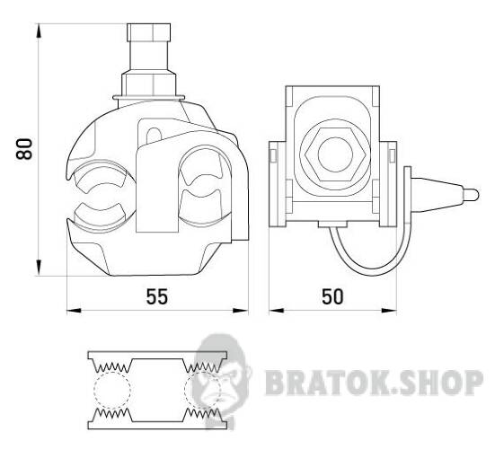 Ответвительный прокалывающий зажим e.pricking.clamp.pro.16.95.4.50, 16-95 кв.мм/4-50кв.мм p028001 в Киеве