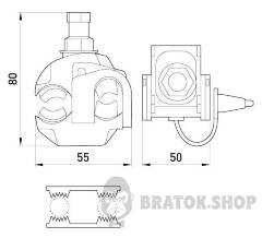 Ответвительный прокалывающий зажим e.pricking.clamp.pro.16.95.4.50, 16-95 кв.мм/4-50кв.мм