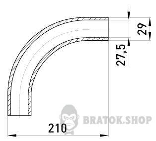 Кутовий з'єднувач металевий e.industrial.pipe.angle.1" без різьби, 90 град. i0400003 у Києві