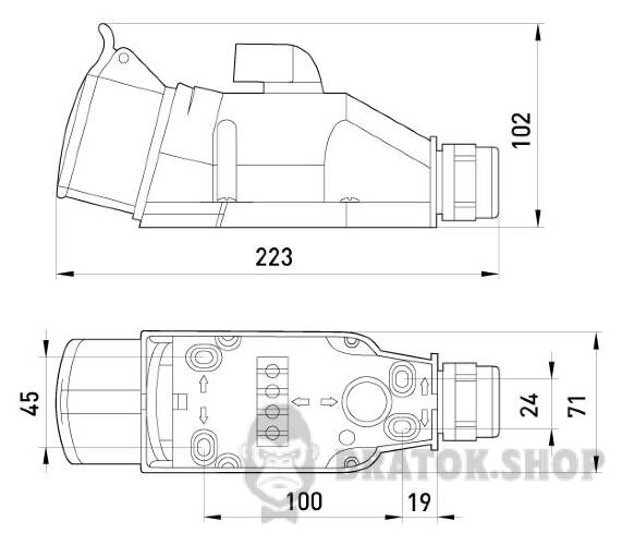 Монтажный набор выключателей LOP 16A, 3P+N+Z 400V 195 в Киеве