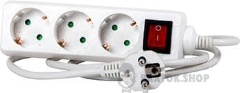 Подовжувач e.es.3.3.z.s.b 3 гнізда, 3м, з з/к, з вимикачем, baby protect