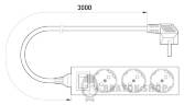 Удлинитель e.es.3.3.zsb 3 гнезда, 3м, с ж/к, с выключателем, baby protect s042007 в Киеве