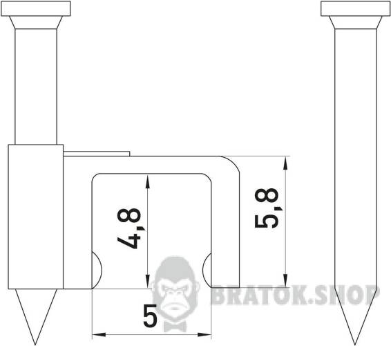 Скоба плоска e.fcc.stand.5 (100шт) s013002 у Києві