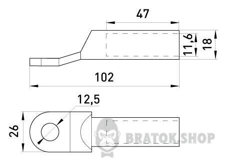 Мідно-алюмінієвий  кабельний наконечник e.end.stand.ca.dtl.1.70