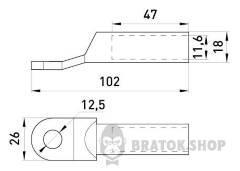 Мідно-алюмінієвий кабельний наконечник e.end.stand.ca.dtl.1.70