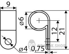 CHS 1/4R Скоба кабельная (100 шт.)