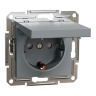 Розетка одинарна із заземленням Schneider Electric Asfora сталь EPH3100162
